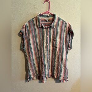 Orvis Casual Striped Button-Down Shirt Large